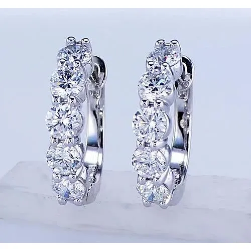 GB Earrings Natural Earth Mined Diamond Hoops Earring GB Earrings Natural Earth Mined Diamond Hoops Earring