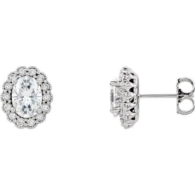 GB Earrings Oval And Round Cut Natural Earth Mined Diamond Halo Stud Earrings 330 Carat White Gold 14K GB Earrings Oval And Round Cut Natural Earth Mined Diamond Halo Stud Earrings 330 Carat White Gold 14K