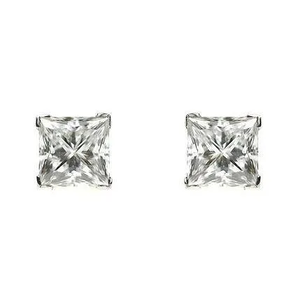 GB Earrings Princess Cut 402 Carats Prong Set Natural Earth Mined Diamonds Studs Earrings 14K Gold GB Earrings Princess Cut 402 Carats Prong Set Natural Earth Mined Diamonds Studs Earrings 14K Gold