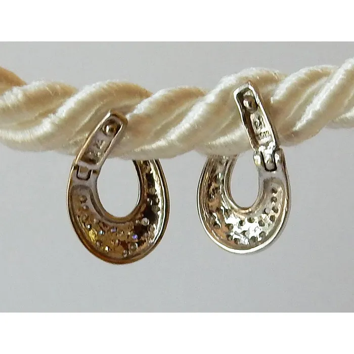 GB Earrings Round Natural Earth Mined Diamond Hoop Earrings 1 Carats GH Si White Gold Finish