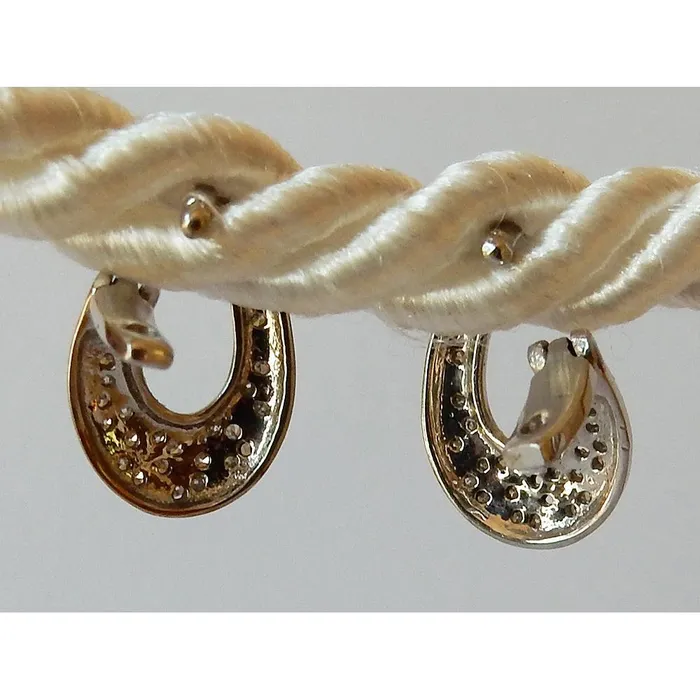 GB Earrings Round Natural Earth Mined Diamond Hoop Earrings 1 Carats GH Si White Gold Finish