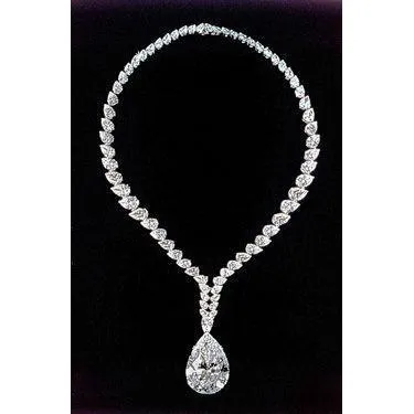 GB Gorgeous Pear Natural Earth Mined Diamond Necklace 38 Carats White Gold 14K Necklaces GB Gorgeous Pear Natural Earth Mined Diamond Necklace 38 Carats White Gold 14K Necklaces