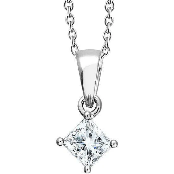 GB Necklaces Gorgeous 2 Carat Princess Cut Natural Earth Mined Diamond Pendant Necklace Gold White 14K GB Necklaces Gorgeous 2 Carat Princess Cut Natural Earth Mined Diamond Pendant Necklace Gold White 14K