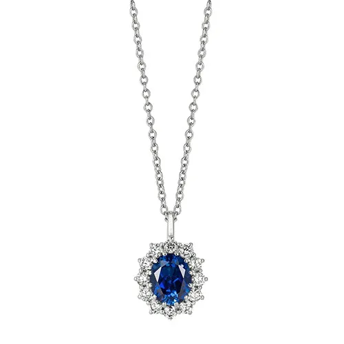 GB Necklaces Sapphire Natural Earth Mined Diamond Necklace Pendant 350 Carats 14K White Gold GB Necklaces Sapphire Natural Earth Mined Diamond Necklace Pendant 350 Carats 14K White Gold