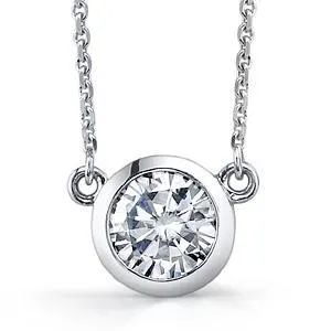 GB Necklaces Solitaire Real Natural Earth Mined Diamond Pendant Necklace Dog Ear 225 Carats White Gold 14K GB Necklaces Solitaire Real Natural Earth Mined Diamond Pendant Necklace Dog Ear 225 Carats White Gold 14K