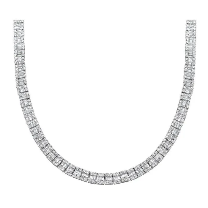 GB PreStyled Sets 18K Gold Baguette Natural Earth Mined Diamond Chain GB PreStyled Sets 18K Gold Baguette Natural Earth Mined Diamond Chain