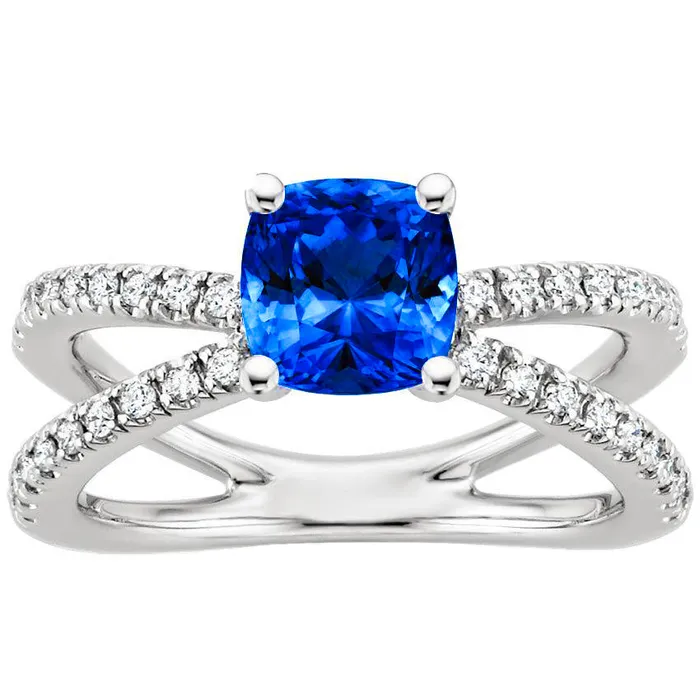 GB Rings 250 Carats Ceylon Sapphire With Natural Earth Mined Diamonds Ring White Gold 14K GB Rings 250 Carats Ceylon Sapphire With Natural Earth Mined Diamonds Ring White Gold 14K