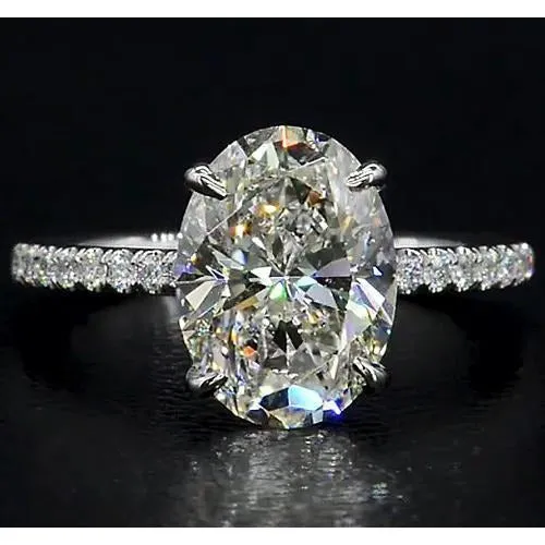 GB Rings Oval And Round 250 Carats Natural Earth Mined Diamond Engagement Halo Ring White Gold GB Rings Oval And Round 250 Carats Natural Earth Mined Diamond Engagement Halo Ring White Gold