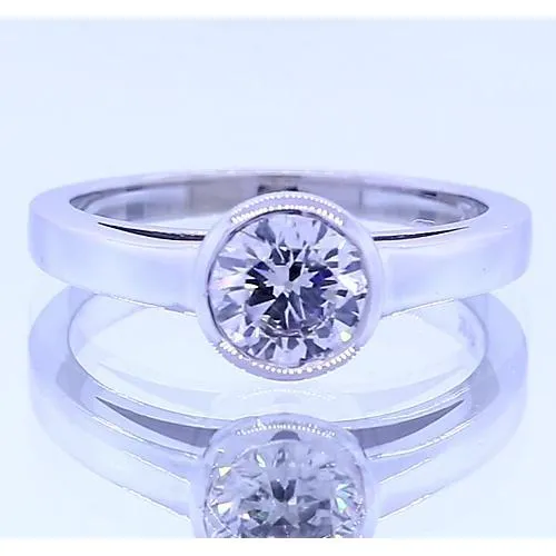 GB Rings Solitaire Round Natural Earth Mined Diamond Ring Bezel Set 1 Carats White Gold 14K GB Rings Solitaire Round Natural Earth Mined Diamond Ring Bezel Set 1 Carats White Gold 14K