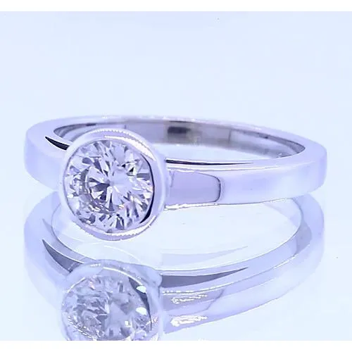 GB Rings Solitaire Round Natural Earth Mined Diamond Ring Bezel Set 1 Carats White Gold 14K GB Rings Solitaire Round Natural Earth Mined Diamond Ring Bezel Set 1 Carats White Gold 14K