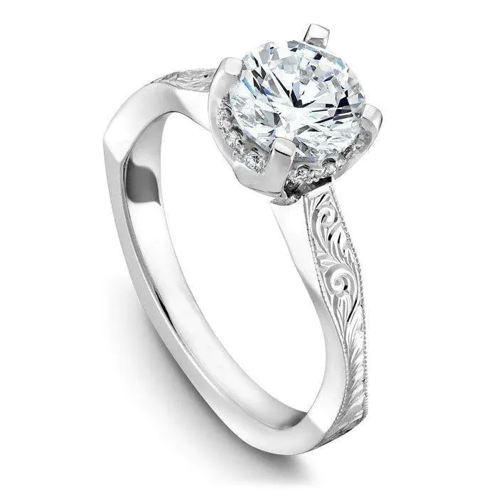 GB Rings Vintage Style Hidden Halo Natural Earth Mined Diamond White Gold Wedding Ring GB Rings Vintage Style Hidden Halo Natural Earth Mined Diamond White Gold Wedding Ring