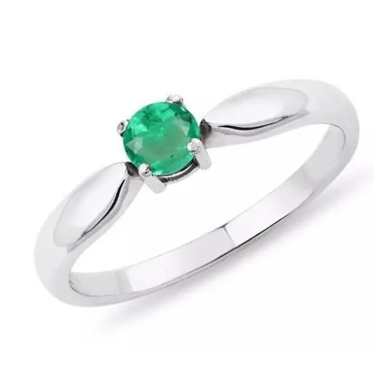GB Solitaire 250 Ct Round Cut Green Emerald Engagement Ring White Gold 14K Rings GB Solitaire 250 Ct Round Cut Green Emerald Engagement Ring White Gold 14K Rings