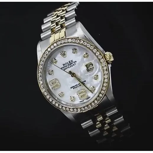 GB Watches Diamond Bezel Rolex 34 Mm Date Watch Covered 2 Ct Custom Diamond Ss