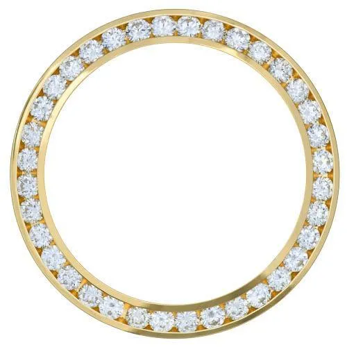 GB Yellow Gold 14K Round Mined Diamond Bezel To Fit Rolex Date 34 Mm Watch 3 Ct Watches GB Yellow Gold 14K Round Mined Diamond Bezel To Fit Rolex Date 34 Mm Watch 3 Ct Watches