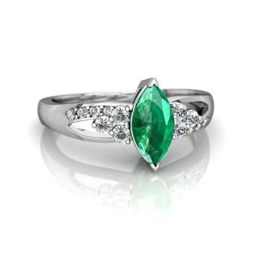 Green Emerald With Natural Earth Mined Diamonds 275 Ct Engagement Ring White Gold 14K GB Rings Green Emerald With Natural Earth Mined Diamonds 275 Ct Engagement Ring White Gold 14K GB Rings