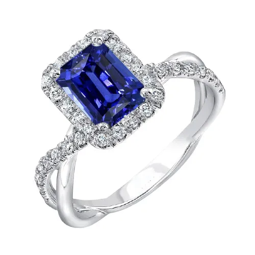 Halo Wedding Ring Emerald Blue Sapphire Gold Twisted Shank 350 Carats HarryChadEntcom Rings Halo Wedding Ring Emerald Blue Sapphire Gold Twisted Shank 350 Carats HarryChadEntcom Rings