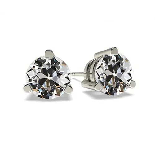 HarryChadEntcom Earrings Earth Mined Diamond Gold Stud Earrings 3 Carats Round Cut Old Miner White HarryChadEntcom Earrings Earth Mined Diamond Gold Stud Earrings 3 Carats Round Cut Old Miner White