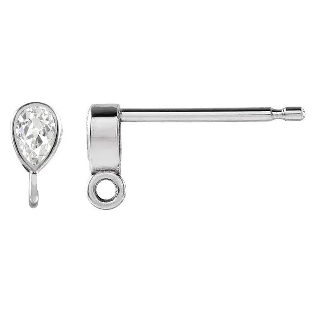 HarryChadEntcom Earrings Earth Mined Diamond Stud Earrings Teardrop Pear Old Cut Bezel 4 Carats White Gold HarryChadEntcom Earrings Earth Mined Diamond Stud Earrings Teardrop Pear Old Cut Bezel 4 Carats White Gold
