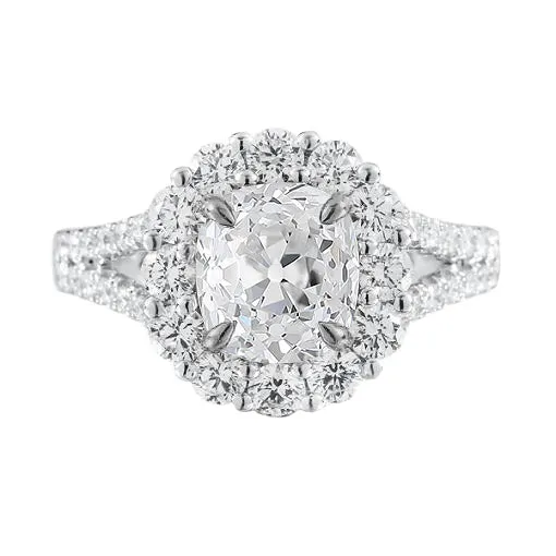HarryChadEntcom Halo Cushion Natural Earth Mined Diamond Old Cut Ring Prong Set 475 Carats Split Shank Rings HarryChadEntcom Halo Cushion Natural Earth Mined Diamond Old Cut Ring Prong Set 475 Carats Split Shank Rings