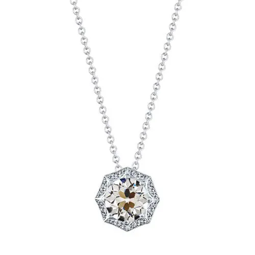 HarryChadEntcom Necklaces Fancy Halo Mined Diamond Pendant 150 Ct Old Cut Gold Jewelry For Women HarryChadEntcom Necklaces Fancy Halo Mined Diamond Pendant 150 Ct Old Cut Gold Jewelry For Women