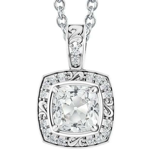 HarryChadEntcom Necklaces Halo Round Cushion Old Miner Real Natural Earth Mined Diamond Slide Pendant Filigree 650 Carats HarryChadEntcom Necklaces Halo Round Cushion Old Miner Real Natural Earth Mined Diamond Slide Pendant Filigree 650 Carats