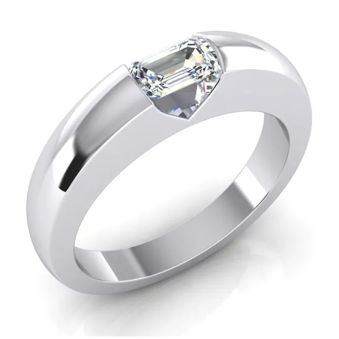 HarryChadEntcom Rings 050 Carats Emerald Diamond Gold Mens Ring East West HarryChadEntcom Rings 050 Carats Emerald Diamond Gold Mens Ring East West