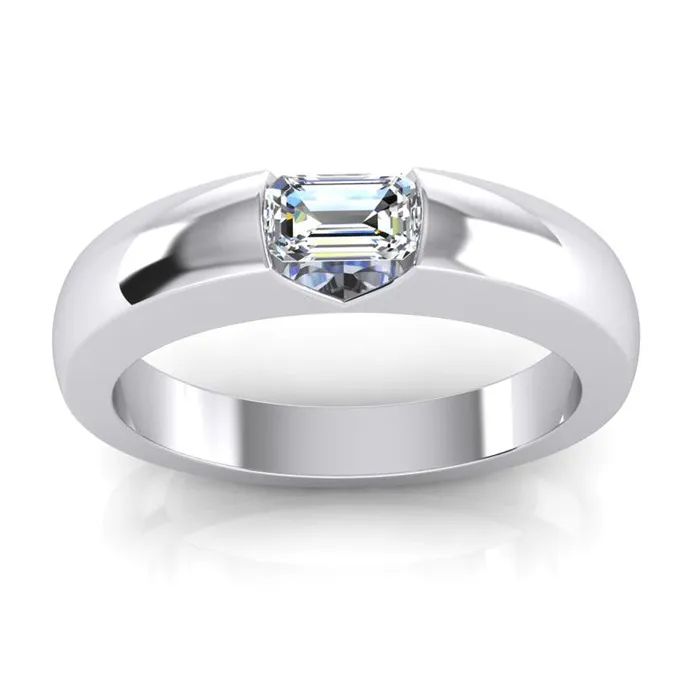 HarryChadEntcom Rings 050 Carats Emerald Diamond Gold Mens Ring East West HarryChadEntcom Rings 050 Carats Emerald Diamond Gold Mens Ring East West