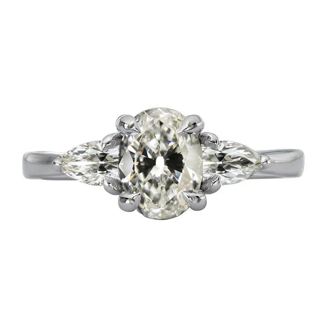 HarryChadEntcom Rings 3 Stone Pear Oval Old Cut Natural Earth Mined Diamond Anniversary Ring 6 Carats HarryChadEntcom Rings 3 Stone Pear Oval Old Cut Natural Earth Mined Diamond Anniversary Ring 6 Carats