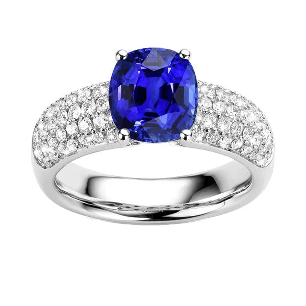 HarryChadEntcom Rings Cushion Sapphire Gemstone Ring White Gold 14K Natural Earth Mined Diamonds 350 Carats HarryChadEntcom Rings Cushion Sapphire Gemstone Ring White Gold 14K Natural Earth Mined Diamonds 350 Carats