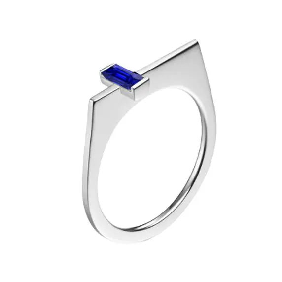 HarryChadEntcom Rings Emerald Solitaire Fancy Ring Ceylon Sapphire Bar Set Gold 14K HarryChadEntcom Rings Emerald Solitaire Fancy Ring Ceylon Sapphire Bar Set Gold 14K