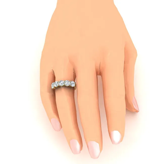 HarryChadEntcom Rings Mined Diamond Band 5 Stone Round Womens