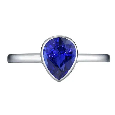 HarryChadEntcom Rings Pear Shaped Solitaire Ring 150 Ct Bezel Sri Lankan Sapphire HarryChadEntcom Rings Pear Shaped Solitaire Ring 150 Ct Bezel Sri Lankan Sapphire