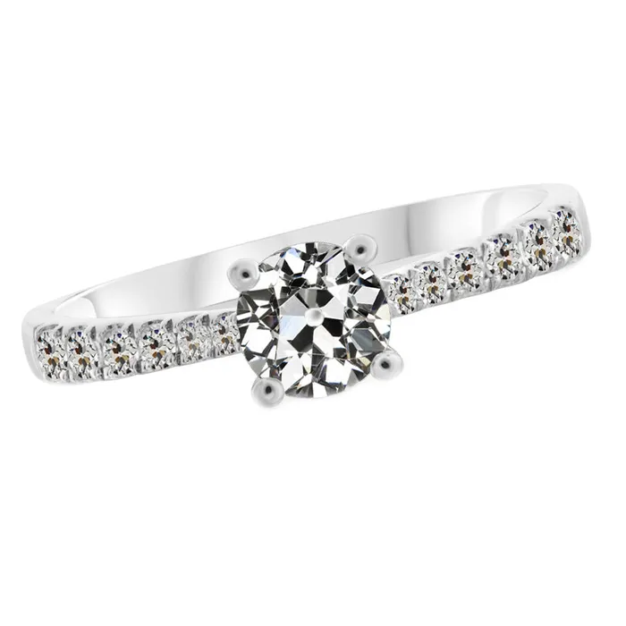 HarryChadEntcom Rings Real Diamond Engagement Ring Old Mine Cut Tapered Shank 250 Carats HarryChadEntcom Rings Real Diamond Engagement Ring Old Mine Cut Tapered Shank 250 Carats