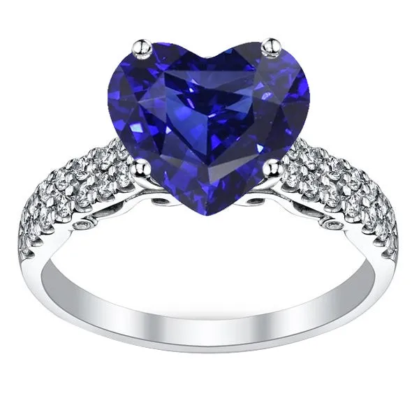HarryChadEntcom Rings Round Natural Earth Mined Diamond And Ceylon Sapphire Engagement Ring 450 Carats Gold 14K HarryChadEntcom Rings Round Natural Earth Mined Diamond And Ceylon Sapphire Engagement Ring 450 Carats Gold 14K