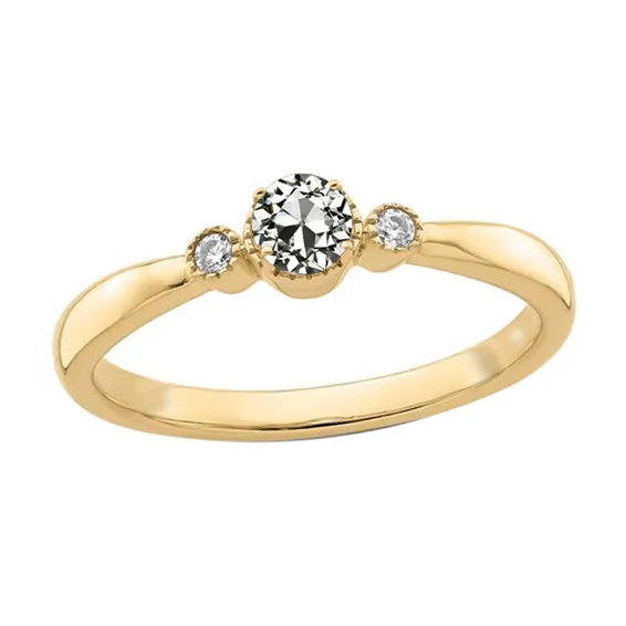HarryChadEntcom Rings Round Old European Natural Earth Mined Diamond 3 Stone Ring Tapered Shank 150 Carats HarryChadEntcom Rings Round Old European Natural Earth Mined Diamond 3 Stone Ring Tapered Shank 150 Carats