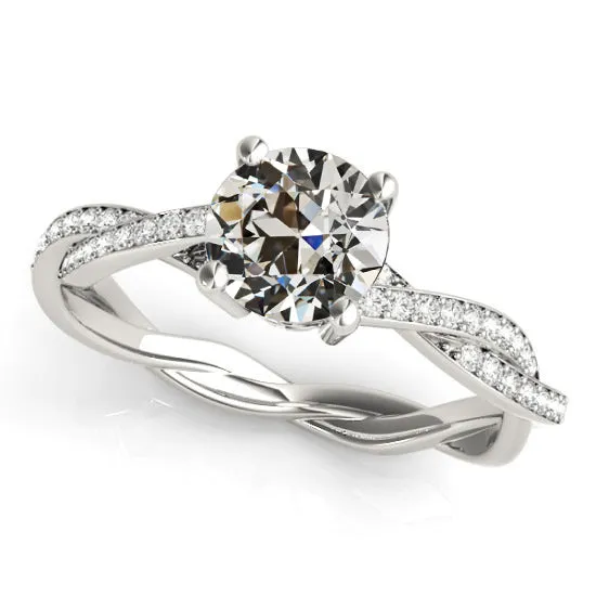 HarryChadEntcom Rings Round Old Mine Cut Genuine Natural Earth Mined Diamond Ring Twisted Shank 4 Carats Jewelry HarryChadEntcom Rings Round Old Mine Cut Genuine Natural Earth Mined Diamond Ring Twisted Shank 4 Carats Jewelry