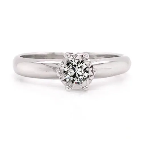 HarryChadEntcom Rings Solitaire Round Old Mine Cut Natural Earth Mined Diamond Ring Prong Set 075 Carats HarryChadEntcom Rings Solitaire Round Old Mine Cut Natural Earth Mined Diamond Ring Prong Set 075 Carats