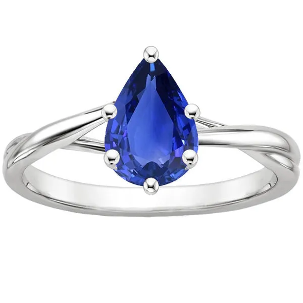 HarryChadEntcom Solitaire Anniversary Ring Pear Ceylon Sapphire 350 Carats Rings HarryChadEntcom Solitaire Anniversary Ring Pear Ceylon Sapphire 350 Carats Rings