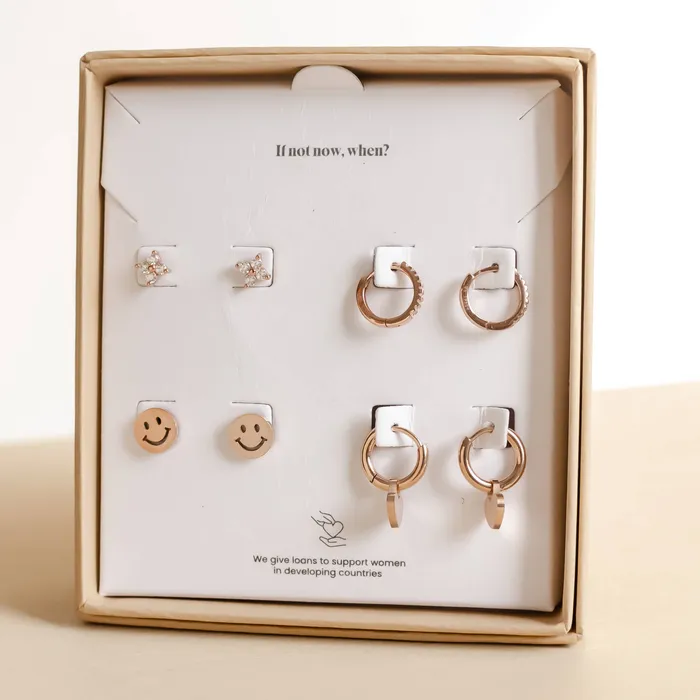 Hey Happiness Earrings Daily Earring Set Hey Happiness Earrings Daily Earring Set