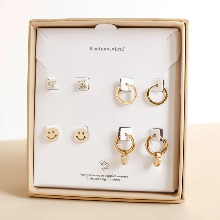Hey Happiness Earrings Daily Earring Set Hey Happiness Earrings Daily Earring Set