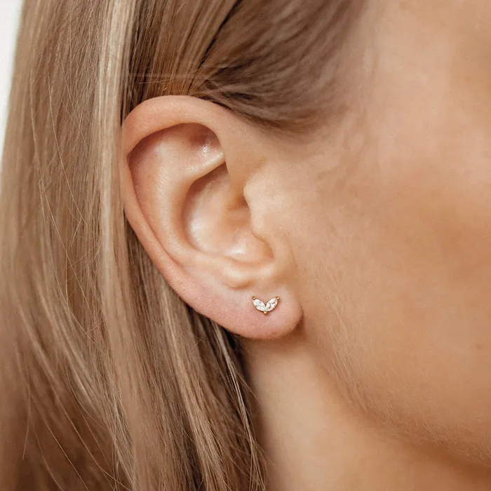 Hey Happiness Earrings Flourish Stud Earrings 9K Gold