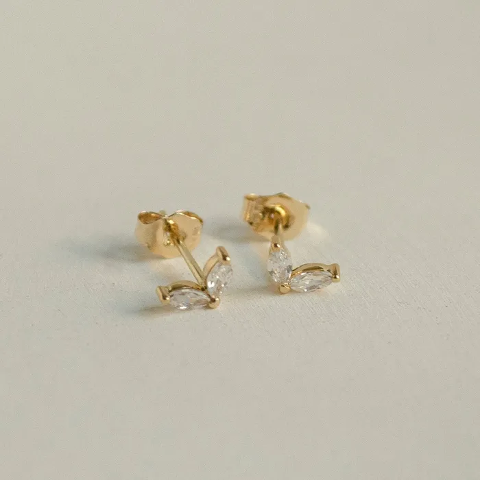 Hey Happiness Earrings Flourish Stud Earrings 9K Gold