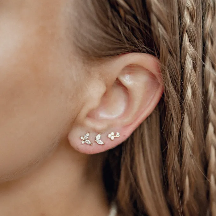 Hey Happiness Earrings Flourish Stud Earrings 9K Gold