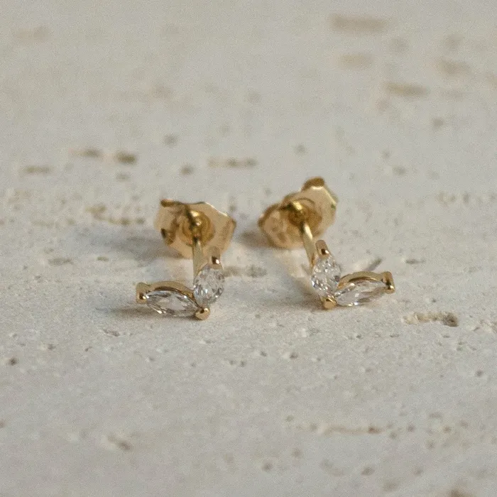 Hey Happiness Earrings Flourish Stud Earrings 9K Gold