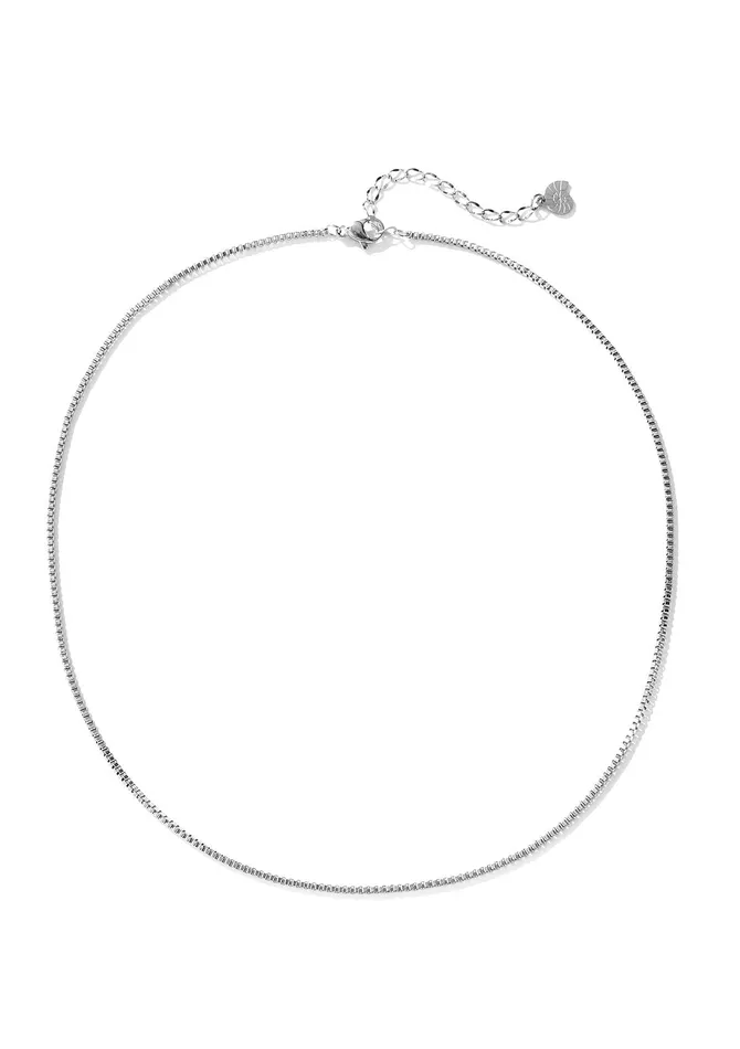 Hey Happiness Necklaces Box Chain Link Necklace Silver Hey Happiness Necklaces Box Chain Link Necklace Silver