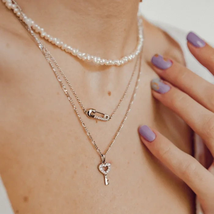 Hey Happiness Necklaces Safety Pin Pendant Necklace Sterling Silver Hey Happiness Necklaces Safety Pin Pendant Necklace Sterling Silver