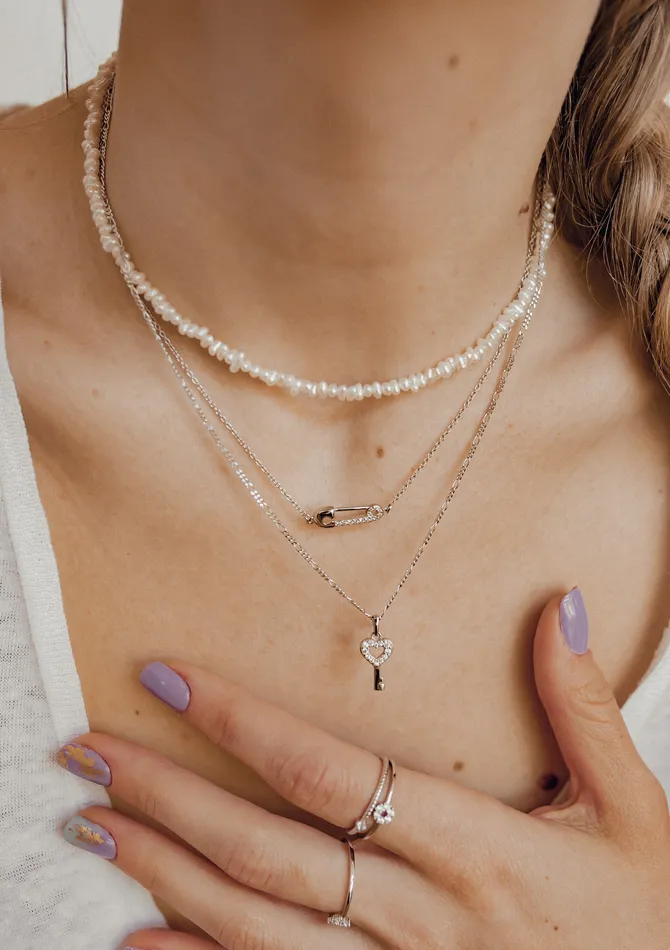 Hey Happiness Necklaces Safety Pin Pendant Necklace Sterling Silver Hey Happiness Necklaces Safety Pin Pendant Necklace Sterling Silver