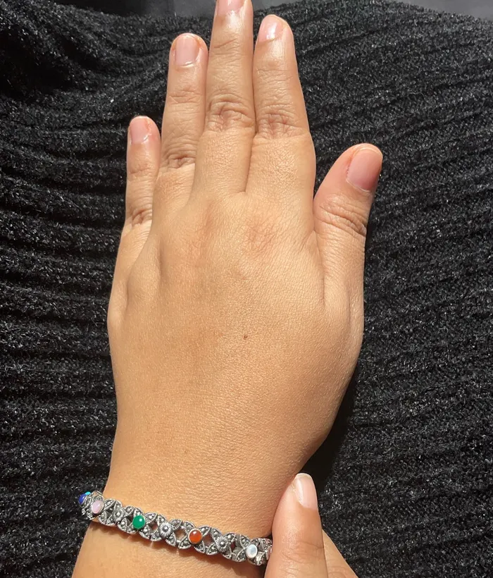 Imported Bracelets The Poppy Sparkle Silver Marcasite Bracelet