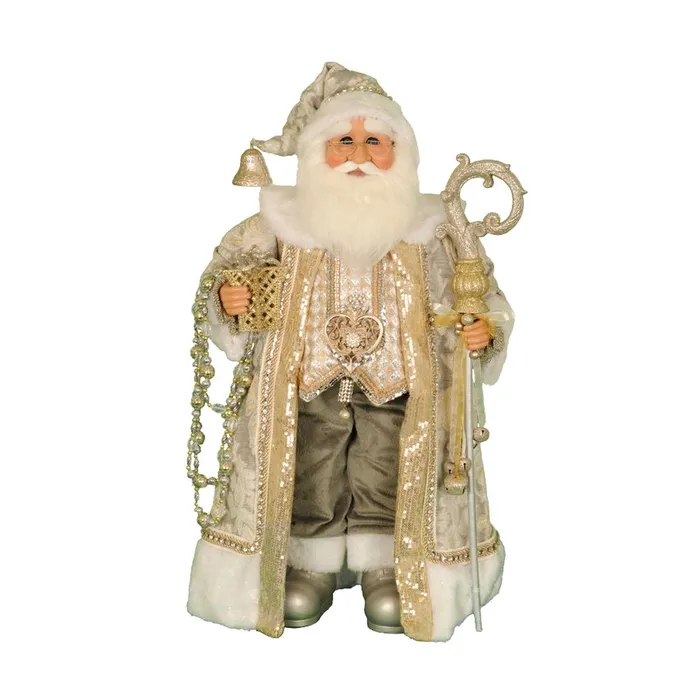 Karen Didion PreStyled Sets Karen Didion Originals Cream Gold Santa Figurine 28 Inches Karen Didion PreStyled Sets Karen Didion Originals Cream Gold Santa Figurine 28 Inches