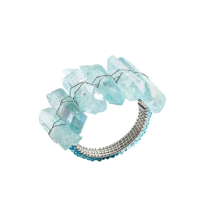 Kim Seybert Radiant Napkin Ring in Seafoam Set of 4 CrystalGlass Kim Seybert Rings Kim Seybert Radiant Napkin Ring in Seafoam Set of 4 CrystalGlass Kim Seybert Rings